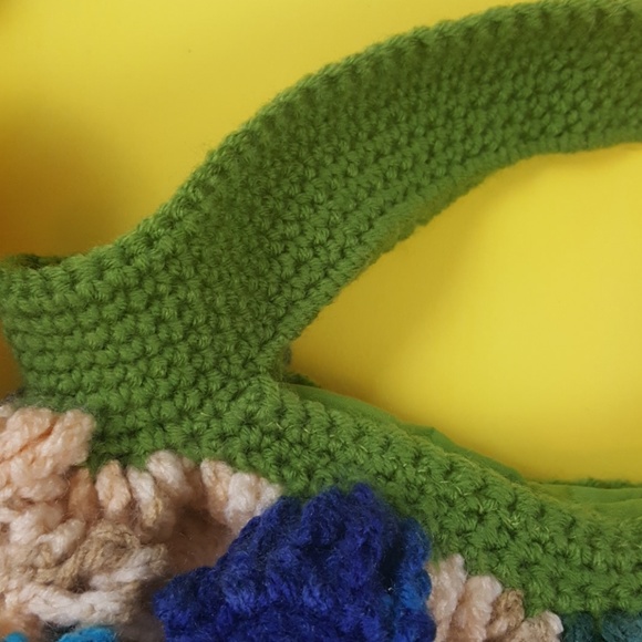 LAST CHANCE! CLOSET CLOSING! Boho hobo-style crochet bag blue green - Picture 5 of 5